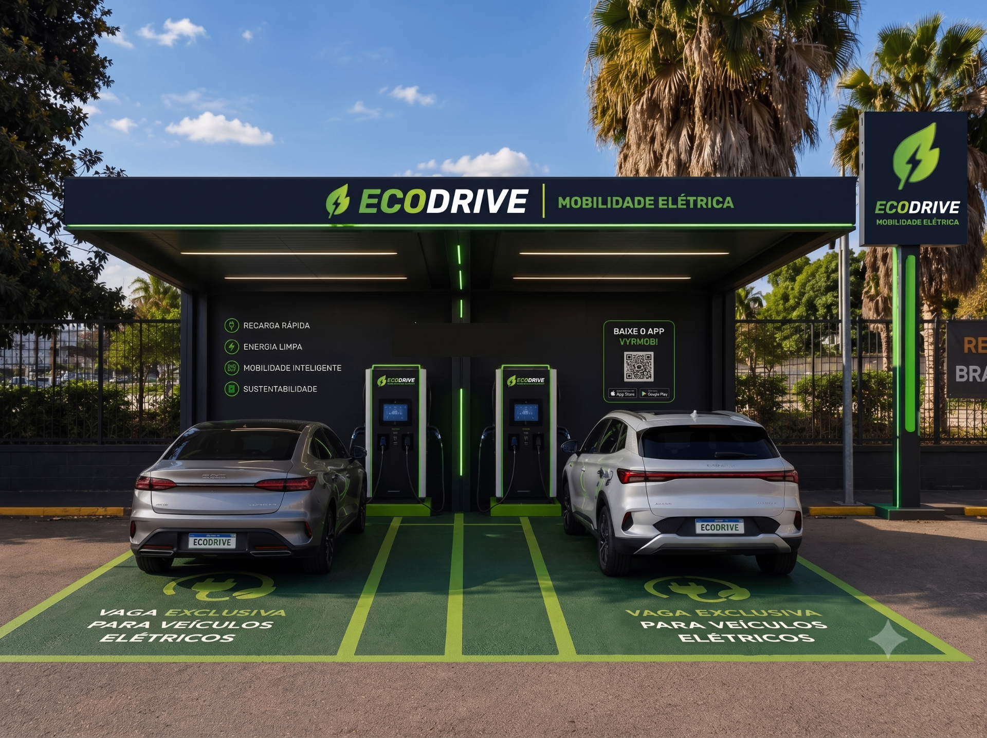 Projeto do padrão de ponto de recarga Ecodrive